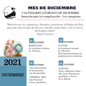 CALENDARIO LITÚRGICO DE DICIEMBRE