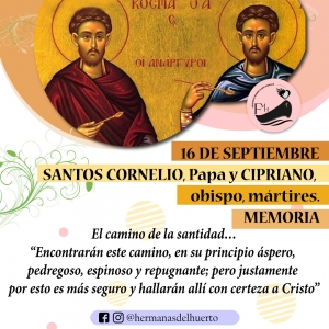 16 DE SEPTIEMBRE: SANTOS CORNELIO, Papa y CIPRIANO, obispo, mártires.  MEMORIA