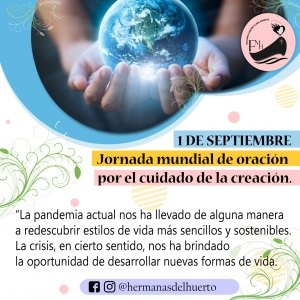 1 DE SEPTIEMBRE: JORNADA MUNDIAL DE ORACIÓN PRO EL CUIDADO DE LA CREACIÓN