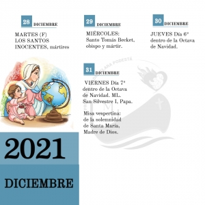 CALENDARIO LITÚRGICO DE DICIEMBRE